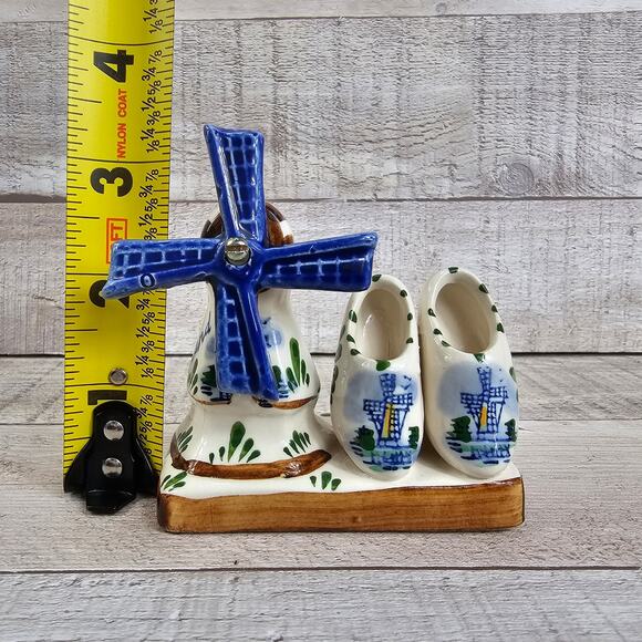 Vintage Windmill Holland Souvenir Delftware Ceramic Collectible Dutch Figurine - Picture 6 of 7